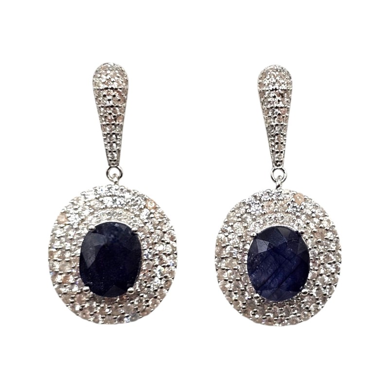 Cercei din argint cu safir - Madammi.ro Cercei din argint cu safir - Madammi.ro