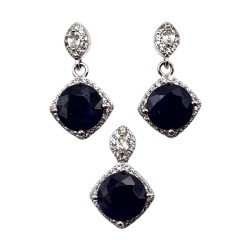 Set din argint cu safir - Madammi.ro
