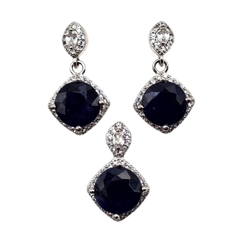 Set din argint cu safir - Madammi.ro