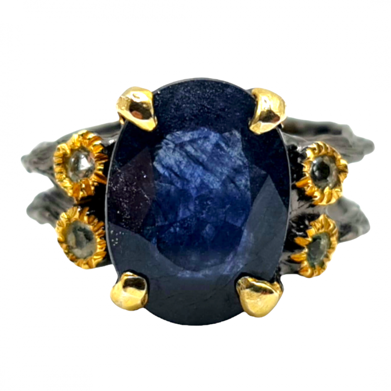 Inel din argint cu safir si topaz - Madammi.ro Inel din argint cu safir si topaz - Madammi.ro