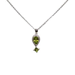 Colier argint cu montura de peridot - Madammi.ro