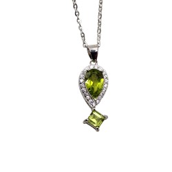 Colier argint cu montura de peridot - Madammi.ro