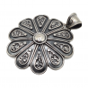 Pandantiv din argint cu aspect vintage - floral - India -Madammi.ro