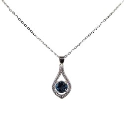 Colier din argint cu pandant cu montura de London topaz  - Madammi.ro
