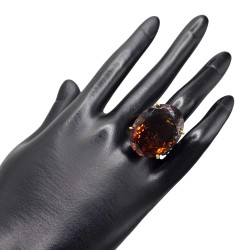 Inel argint cu lemon cuart  coniac 48ct - Madammi.ro