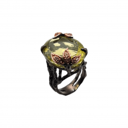 Inel argint cu cuart lemon 28ct - Madammi.ro