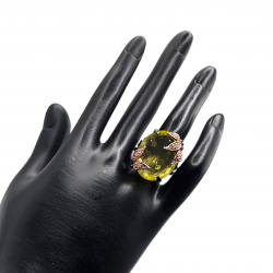 Inel argint cu cuart lemon 28ct - Madammi.ro