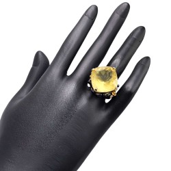 Inel argint cu cuart lemon - Madammi.ro