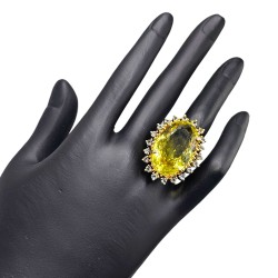 Inel din argint cu cuart lemon 45ct - Madammi.ro