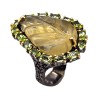 Inel din argint cu cuart lemon gravat 38ct - Madammi.ro