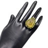 Inel din argint cu cuart lemon gravat 38ct - Madammi.ro