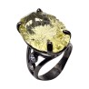 Inel din argint cu cuart lemon gravat 28ct - Madammi.ro