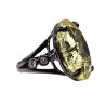 Inel din argint cu cuart lemon gravat 28ct - Madammi.ro