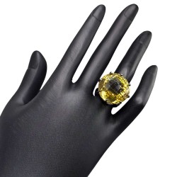 Inel argint cu cuart lemon - Madammi.ro