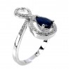 Inel din argint cu safir si cubic zirconia-Madammi.ro