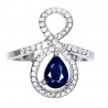 Inel din argint cu safir si cubic zirconia-Madammi.ro