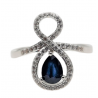 Inel din argint cu safir si cubic zirconia-Madammi.ro