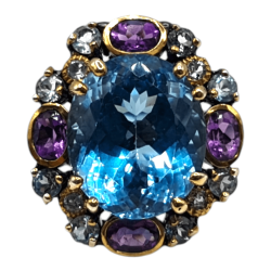 Inel argint cu topaz albastru 28ct si ametist- Madammi.ro