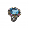 Inel argint cu topaz albastru 28ct si ametist- Madammi.ro