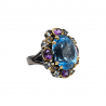 Inel argint cu topaz albastru 28ct si ametist- Madammi.ro