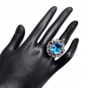 Inel argint cu topaz albastru 28ct si ametist- Madammi.ro
