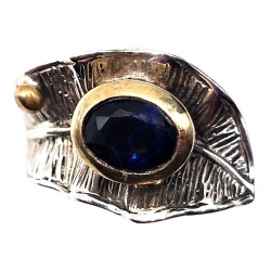 Inel din argint cu cubic zirconia albastru- Madammi.ro