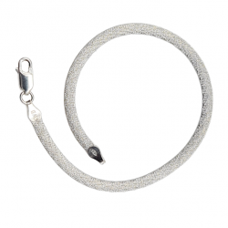 Lantisor argint, plat - model sarpe structurat - Madammi.ro