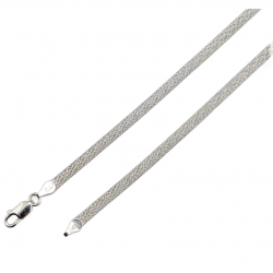 Lantisor argint, plat - model sarpe structurat - Madammi.ro