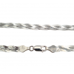 Lantisor argint  plat placat cu rodiu - colier impletit - glamour - Madammi.ro