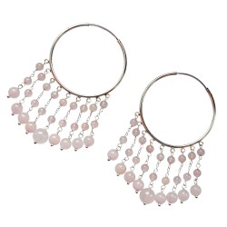 Cercei argint cu cuart roz - Madammi.ro