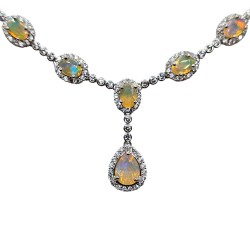 Colier din argint cu montura de opal - Madammi.ro