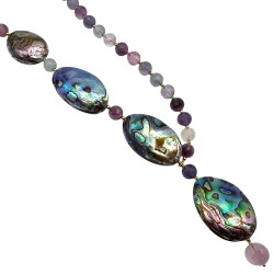 Colier din argint cu fluorit si scoica Abalone- Madammi.ro