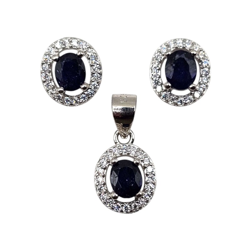 Set din argint cu safir - Madammi.ro