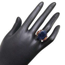 Inel argint cu safir 24ct - Madammi.ro