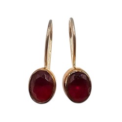 Cercei din argint cu cubic zirconia rosu - Madammi.ro