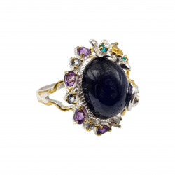 Inel din argint cu safir albastru 30ct - Madammi.ro