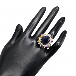 Inel din argint cu safir albastru 30ct - Madammi.ro