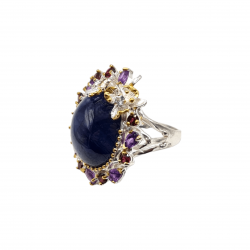 Inel din argint cu safir albastru 45ct  - Madammi.ro
