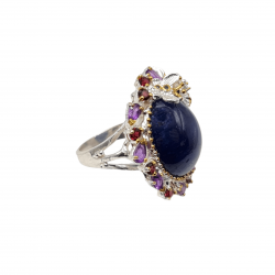 Inel din argint cu safir albastru 45ct  - Madammi.ro
