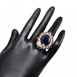 Inel din argint cu safir albastru 45ct  - Madammi.ro