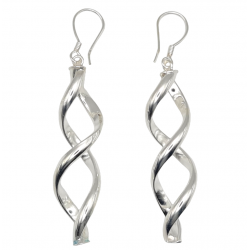 Cercei oversized din argint lucios - model spirala - Madammi.ro