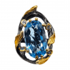 Inel din argint cu swiss blue topaz si tanzanit - Madammi.ro