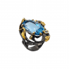 Inel din argint cu swiss blue topaz si tanzanit - Madammi.ro