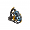 Inel din argint cu swiss blue topaz si tanzanit - Madammi.ro