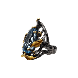 Inel din argint cu swiss blue topaz si tanzanit - Madammi.ro