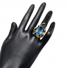 Inel din argint cu swiss blue topaz si tanzanit - Madammi.ro