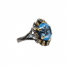 Inel argint cu swiss blue topaz si white topaz  - Madammi.ro