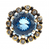 Inel argint cu swiss blue topaz si white topaz  - Madammi.ro