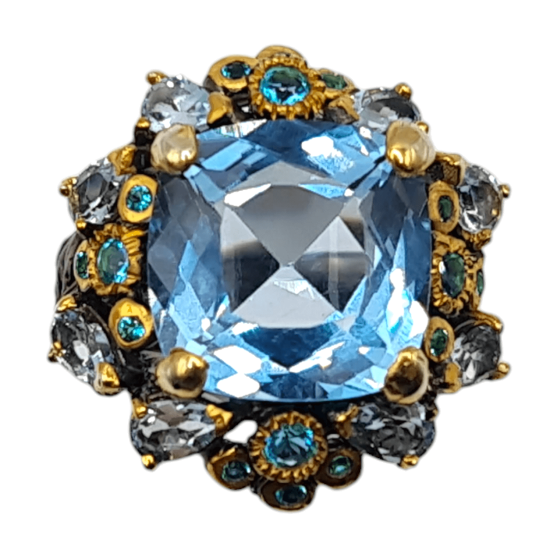 Inel din argint cu swiss blue topaz - Madammi.ro