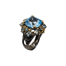 Inel din argint cu swiss blue topaz - Madammi.ro